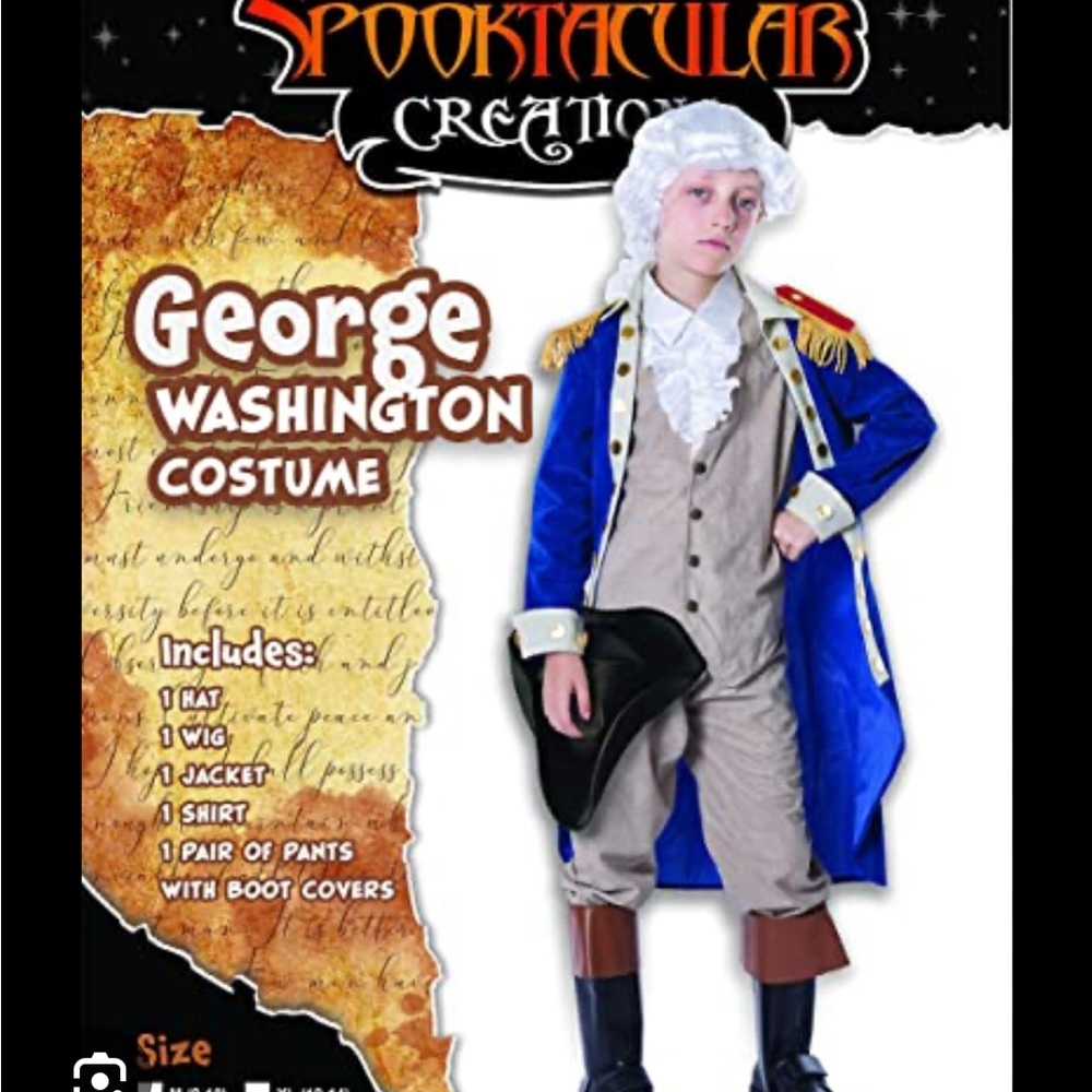 Spooktacular Creations George Washington Kids Costume - Blue and White sz 8-10